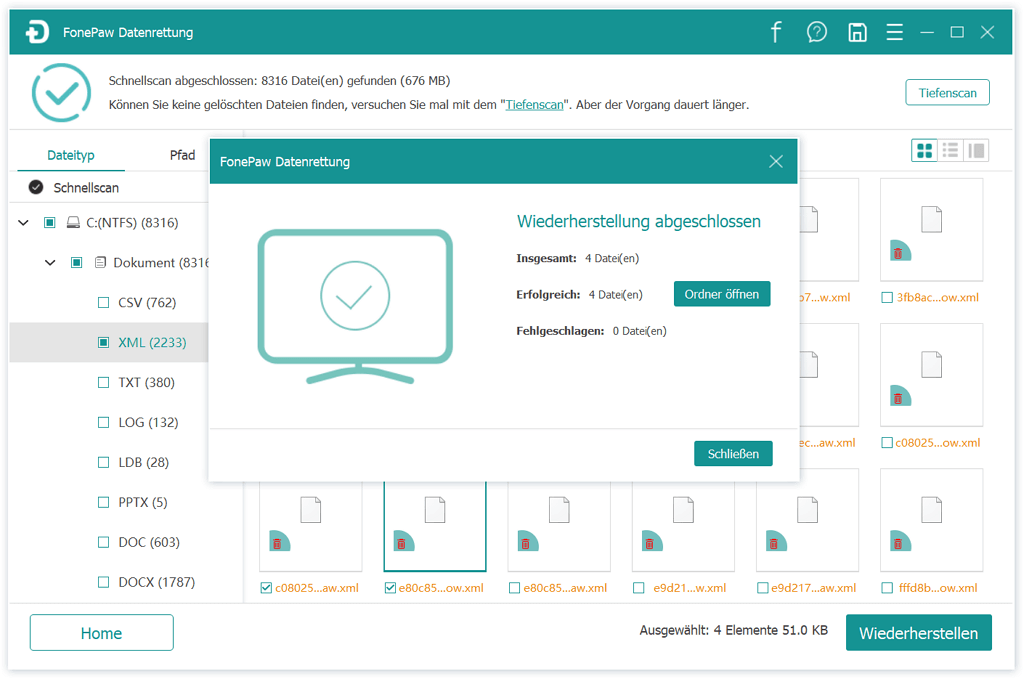 Gelöschte Dateien wiederherstellen