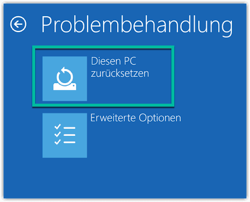 Diesen PC Zurücksetzen Wählen