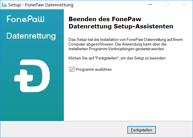 FonePaw Datenrettung installieren