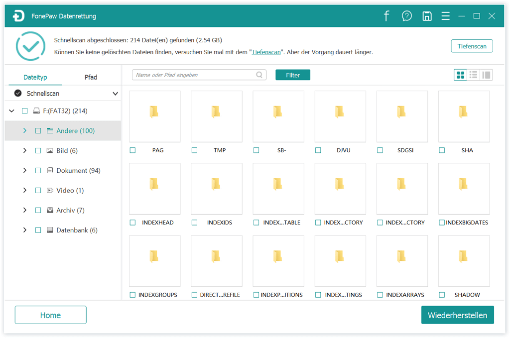 Gelöschte Dateien der SD-Karte wiederherstellen