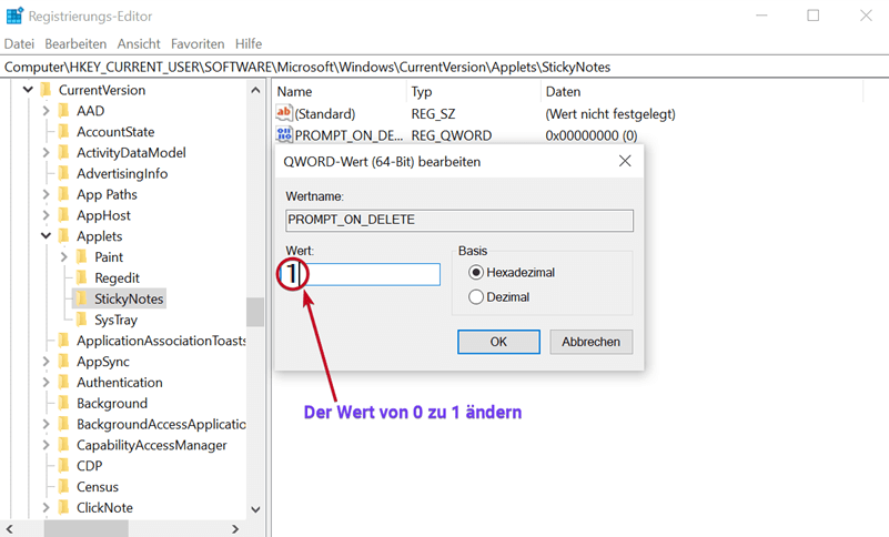 „PROMPT_ON_DELETE" Wert ändern