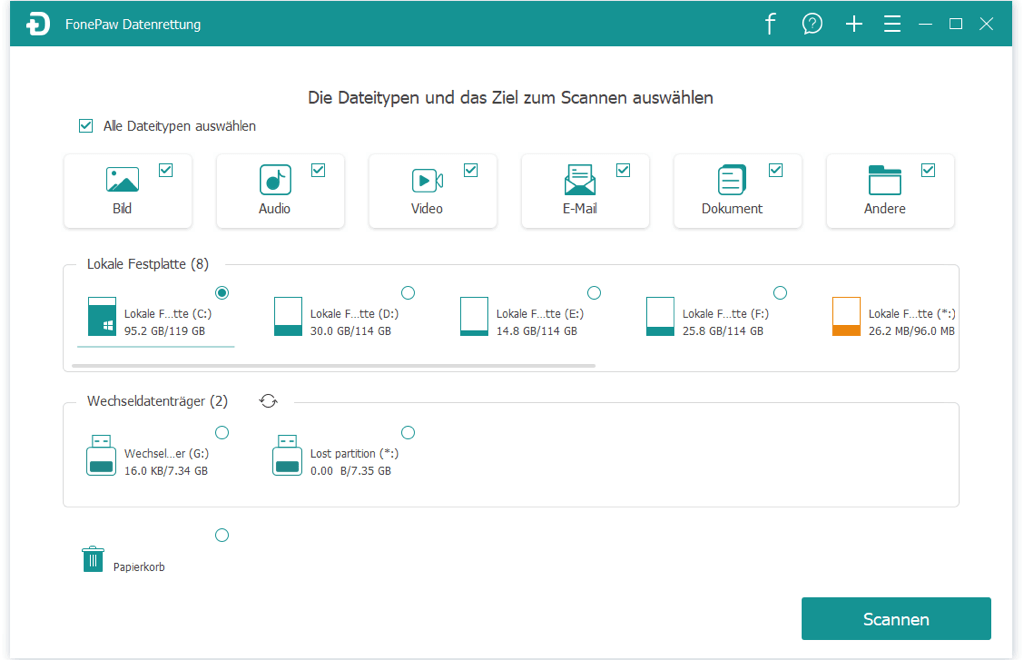 Datenrettung nach dem Fehler „Ungültiger Wert für Registrierung“