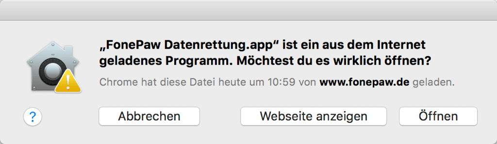 FonePaw Datenrettung öffnen auf Mac