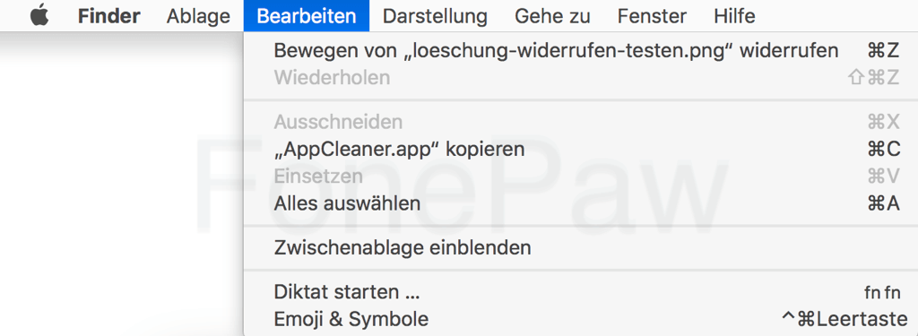 Mac Löschung der Datei widerrufen