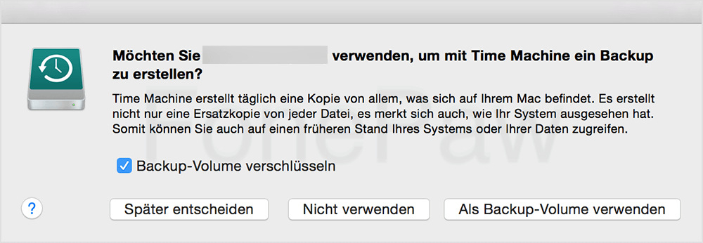 Mac Backup auf externe Festplatte mit Time Machine