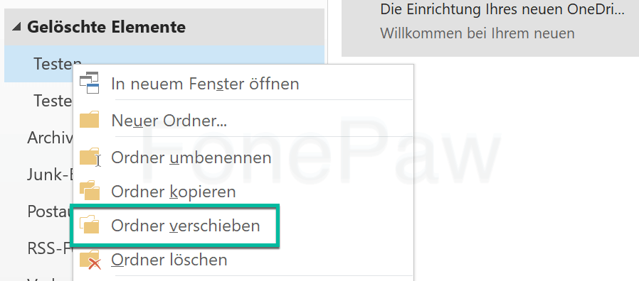 Outlook gelöschte Ordner wiederherstellen