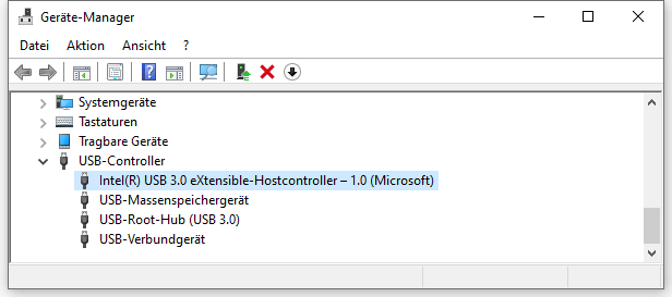 USB Host Controller löschen