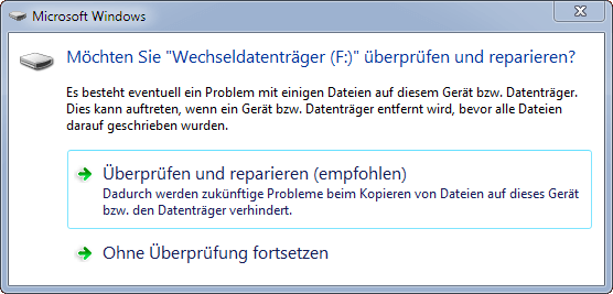 USB Stick reparieren