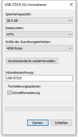  USB-Stick formatieren