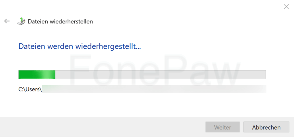 Windows Backup Dateien wiederherstellen