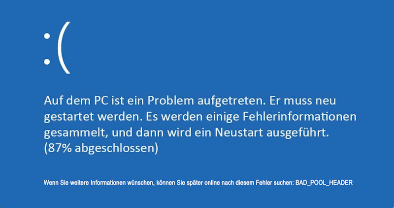 Bad Pool Header auf Windows beheben