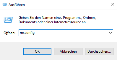 Windows msconfig Ausführen