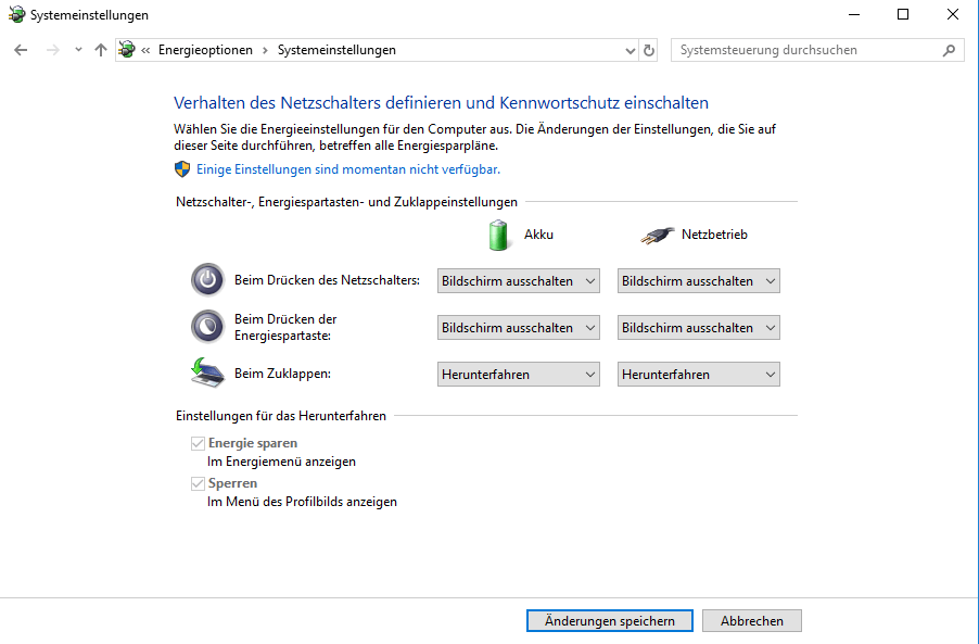 Schnellstart auf Windows deaktivieren