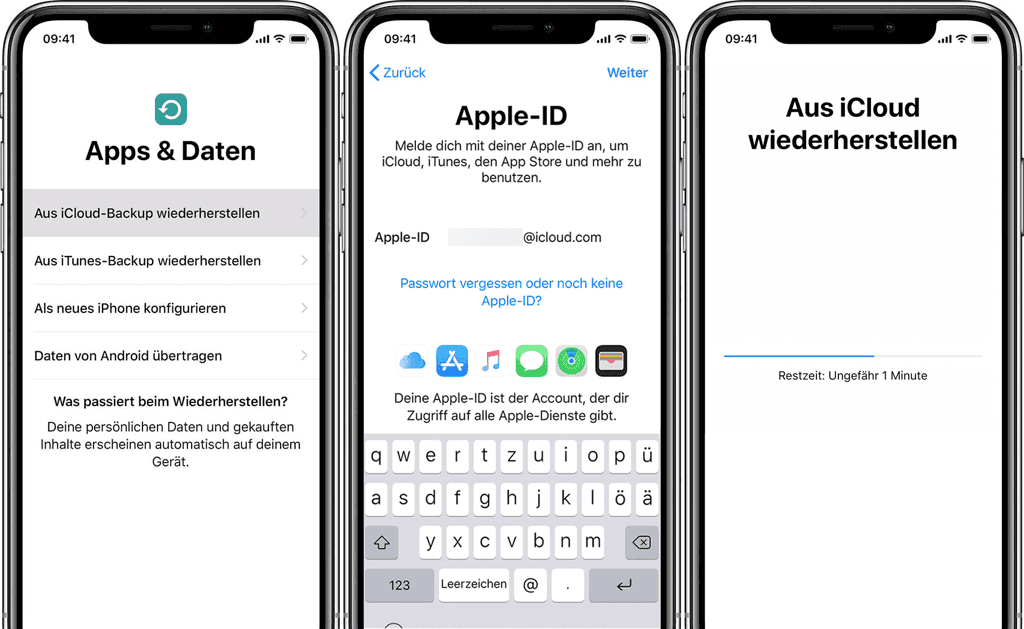 Fotos und Dateien aus iCloud Backup wiederherstellen