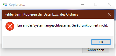 Ein an das System angeschlossenes Gerät funktioniert nicht