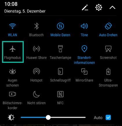 Flugmodus aktivieren Android