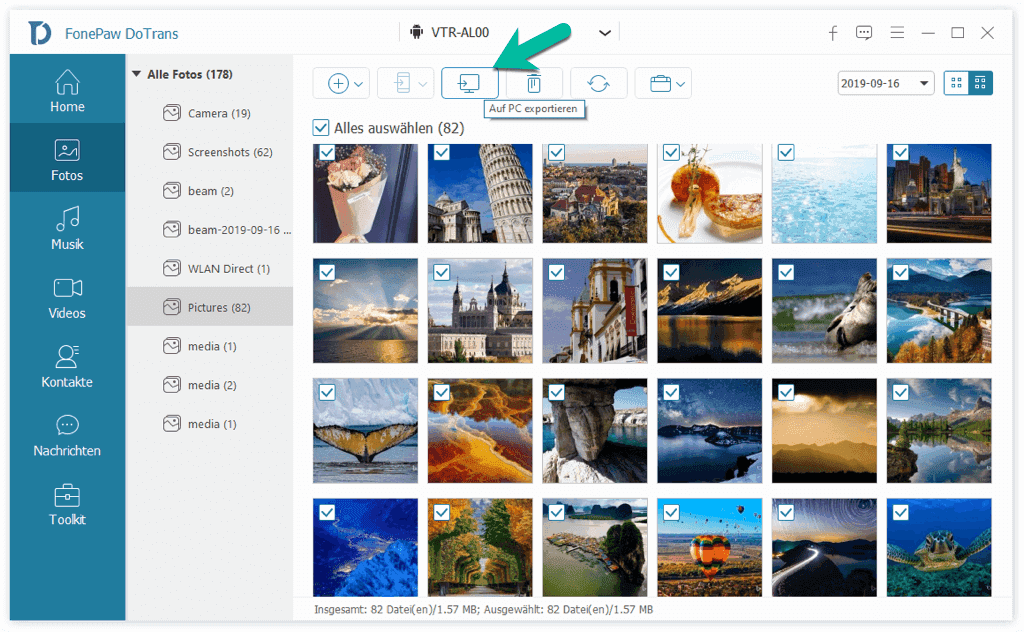 Handy Fotos auf PC exportieren