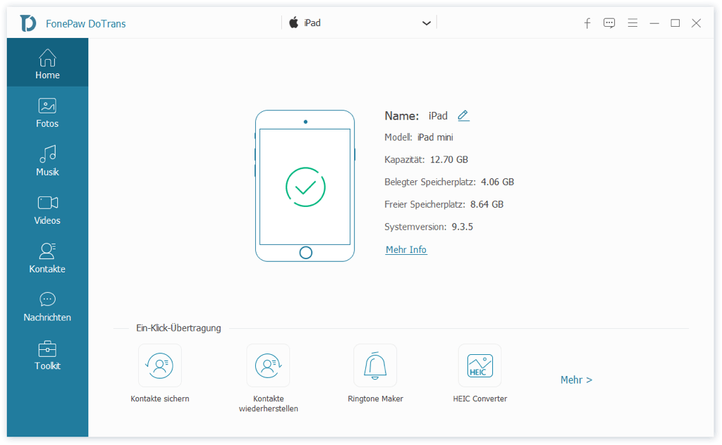 iPad mit USB Stick verbinden über DoTrans