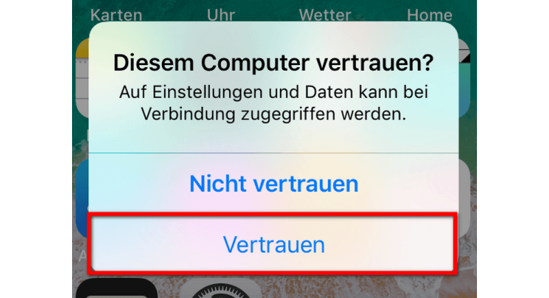 iPhone Diesem Computer vertrauen