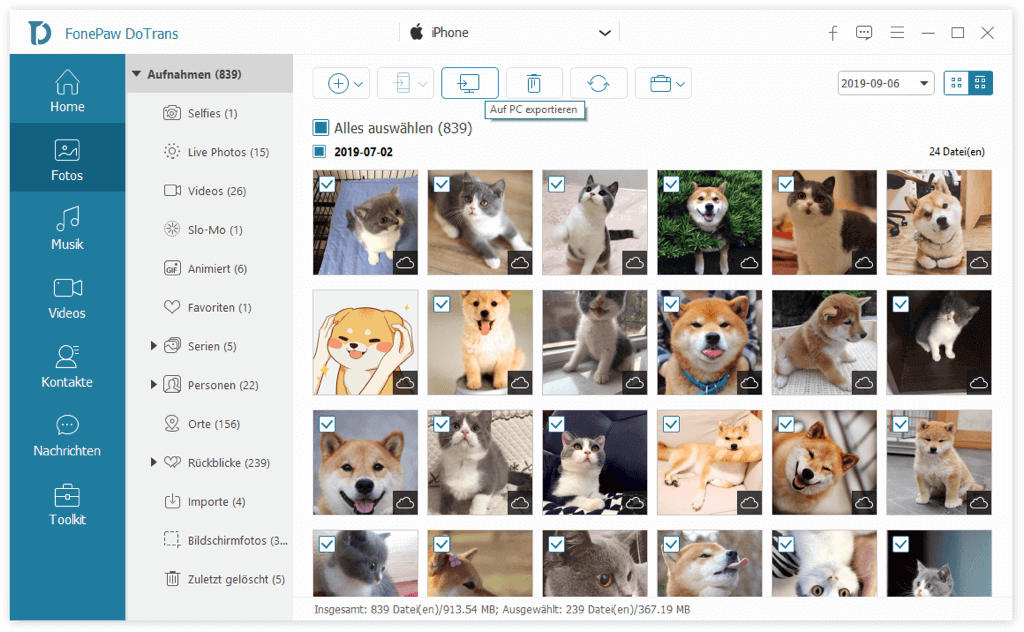 iPhone-Fotos auf PC exportieren