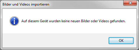 Auf diesem Gerät wurden keine neuen Bilder oder Videos gefunden