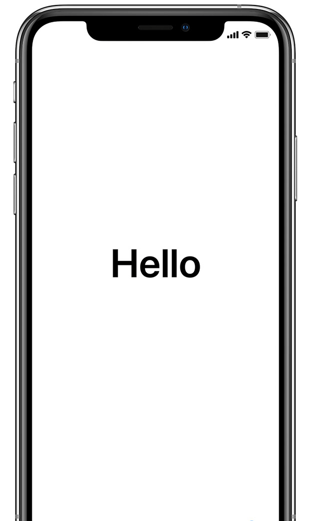 iPhone Hello Bildschirm