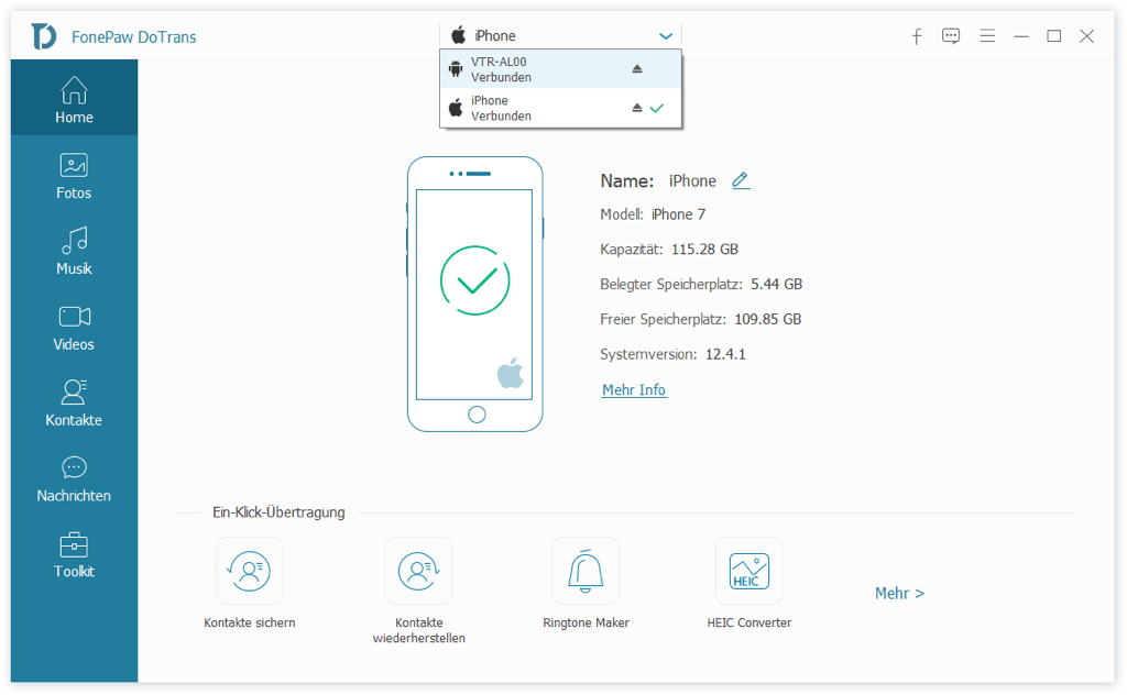 iPhone mit Android verbinden über USB