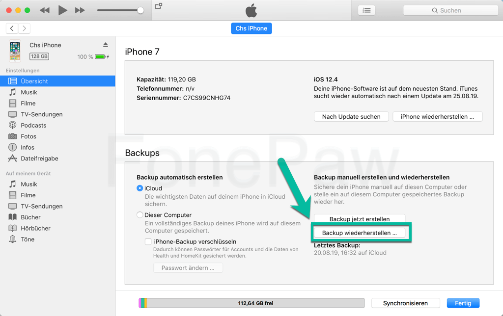 Safari Verlauf wiederherstellen aus iPhone Backup