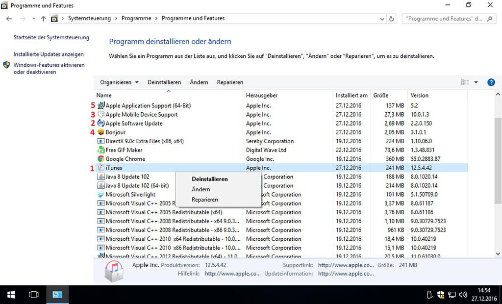 iTunes deinstallieren