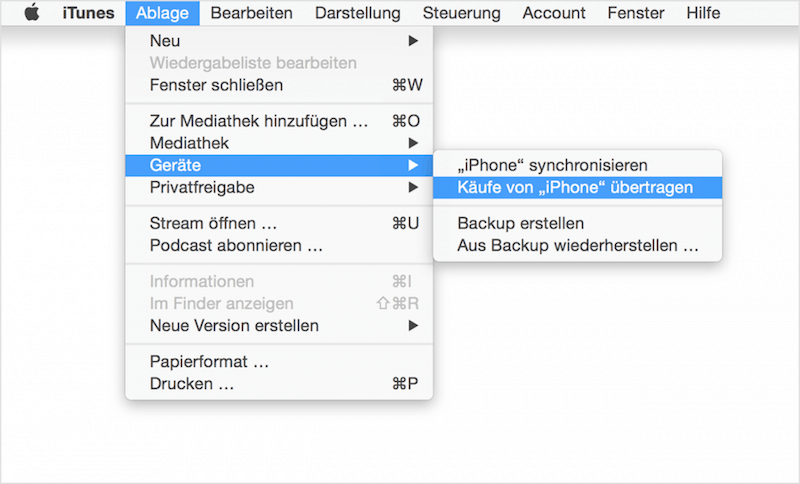 Gekaufte Musik vom iPhone auf PC übertragen