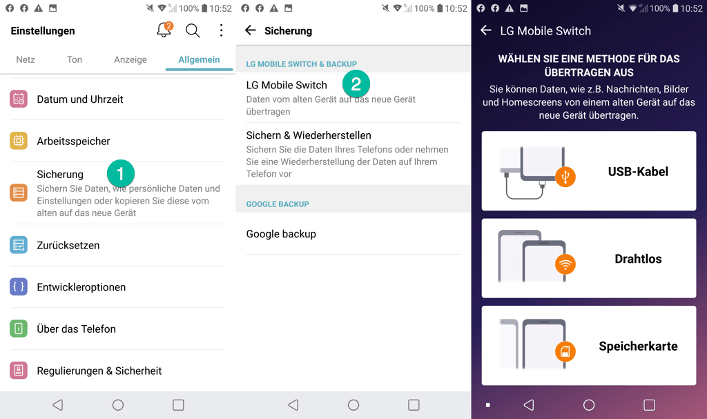 LG Mobile Switch öffnen auf dem Handy