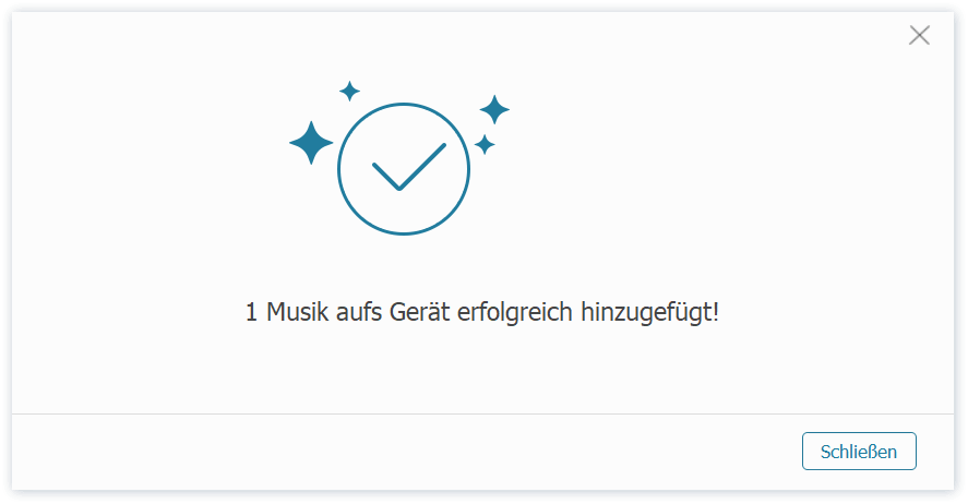 Musik aufs Gerät erfolgreich laden