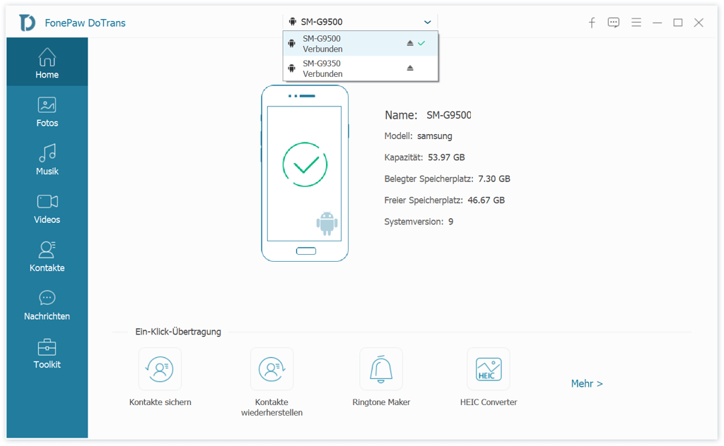 Samsung Handy und Tablet mit PC verbinden