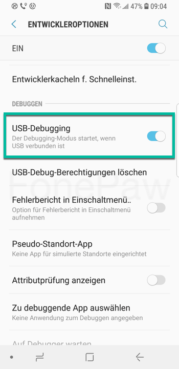 USB-Debugging aktivieren