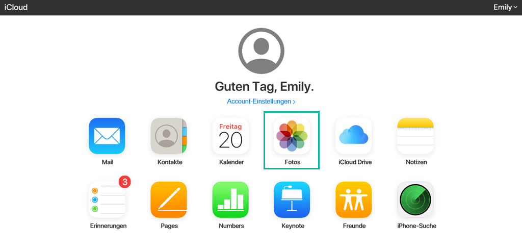 iCloud Fotos öffnen