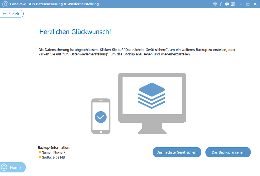 iPhone Kontakte Backup fertiggemacht