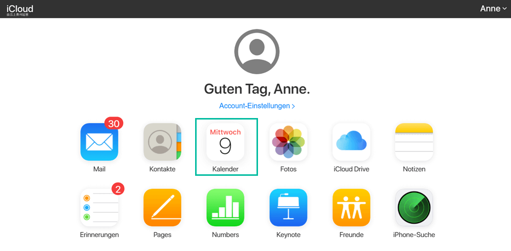 iPhone Kalender iCloud