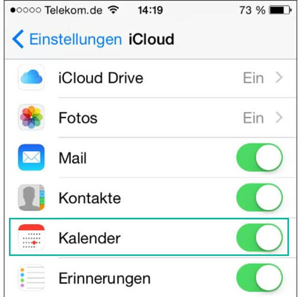 Kalender sichern iCloud