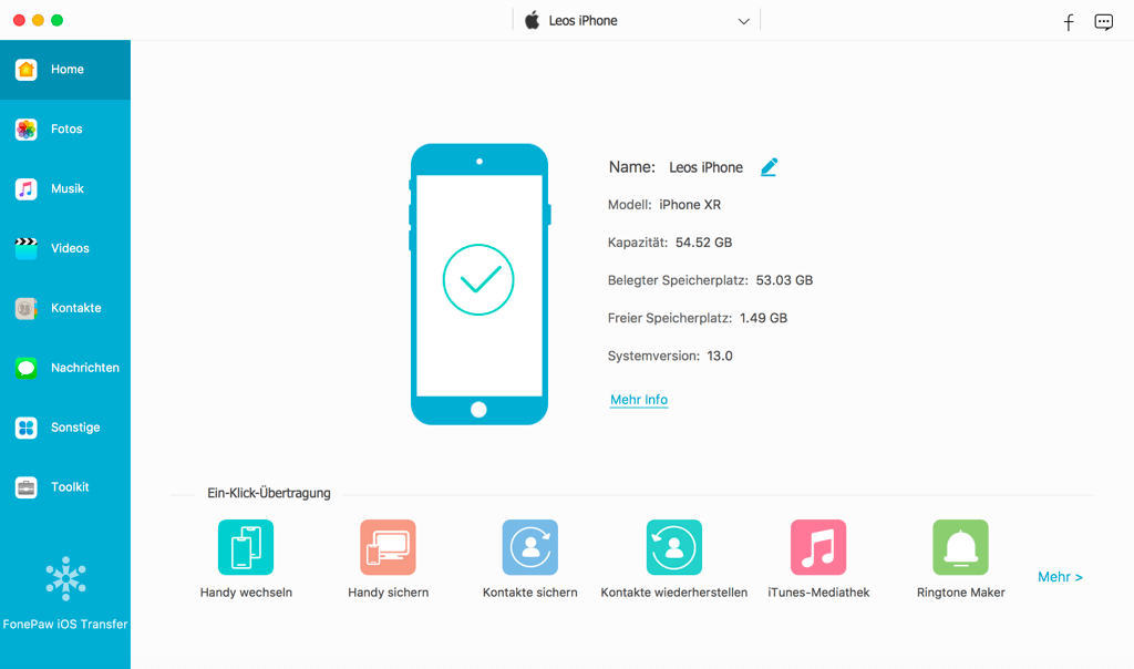 FonePaw iOS Transfer für Mac