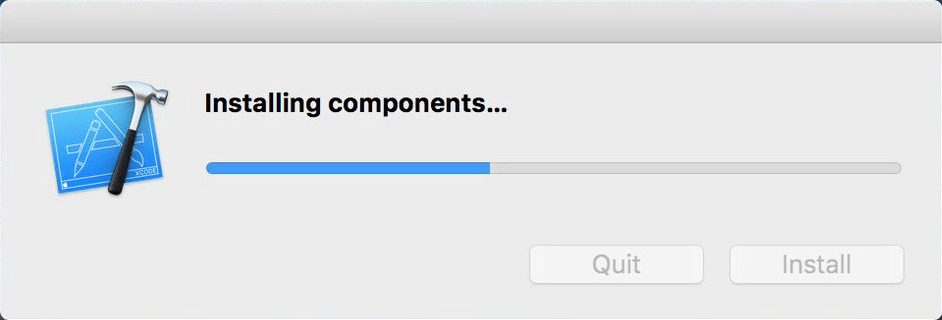 Xcode Komponenten installieren