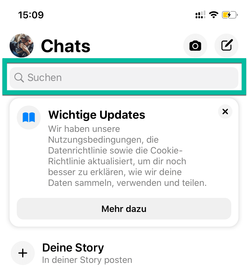 Messenger Chats suchen