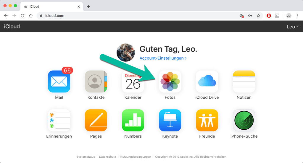iCloud Fotos online ansehen