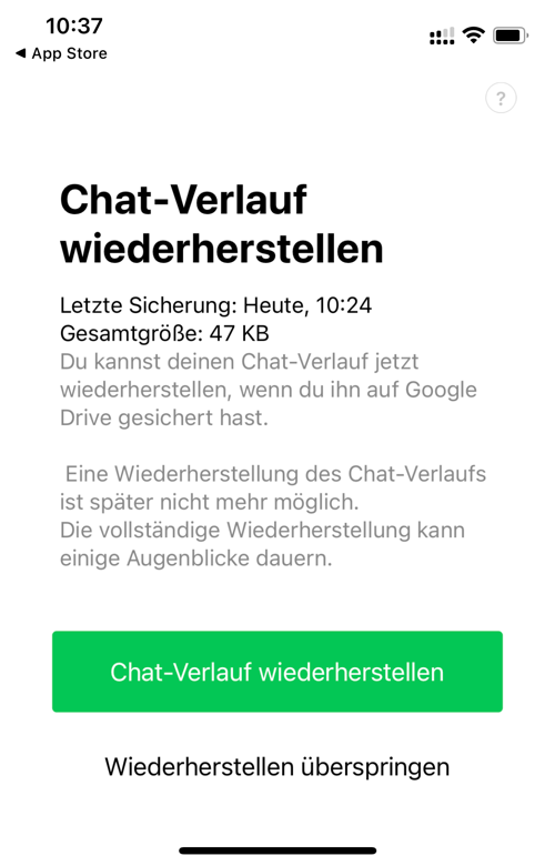 Line Chat-Verlauf wiederherstellen