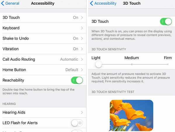 3D Touch einstellen