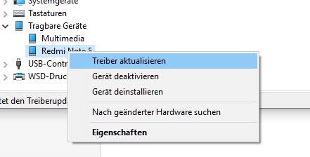 Android USB Treiber installieren im Geräte Manager