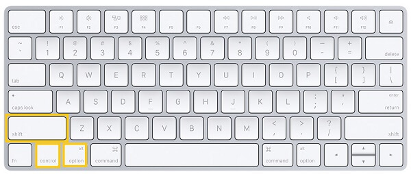 drücken Shift-und Ctrl-Taste auf Mac