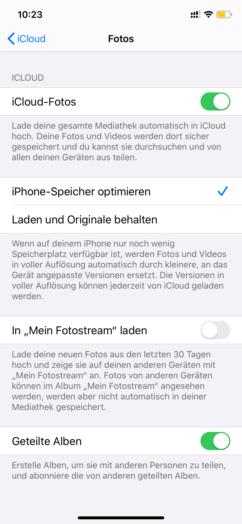 iCloud Foto Stream deaktivieren