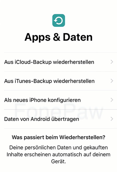 Aus iCloud-Backup wiederherstellen