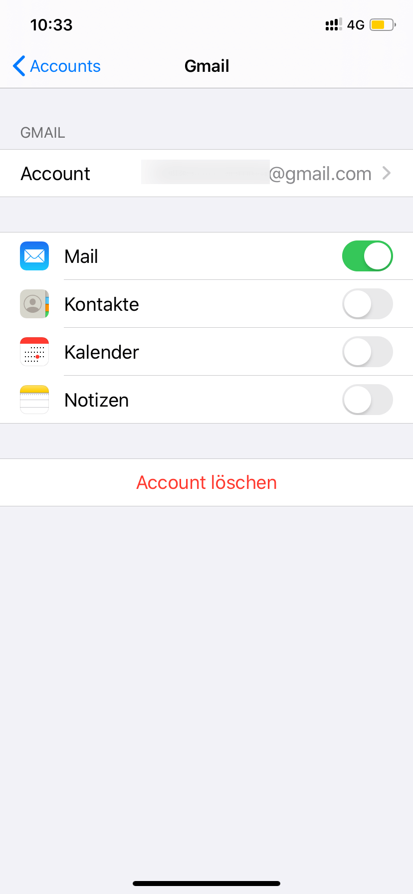 iPhone Mail Account löschen