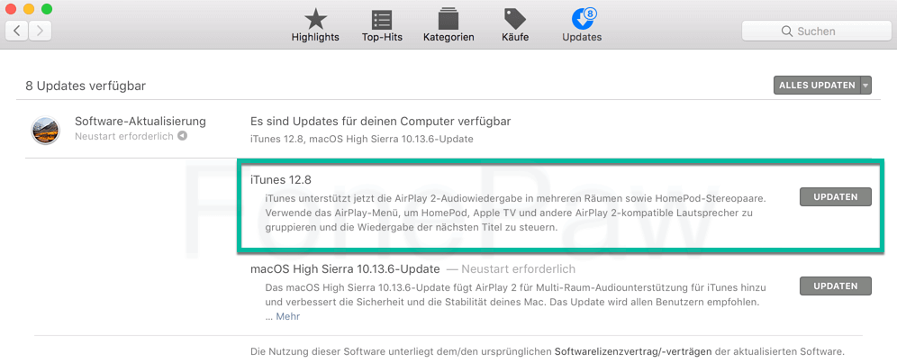 iTunes aktualisieren Mac